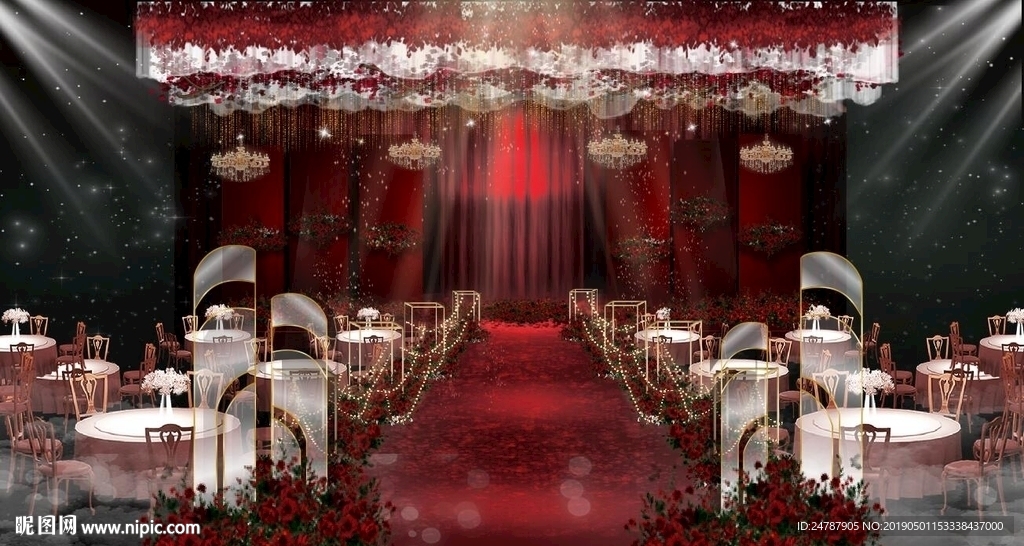 红色婚礼效果图