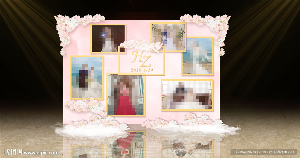 粉色照片展示区