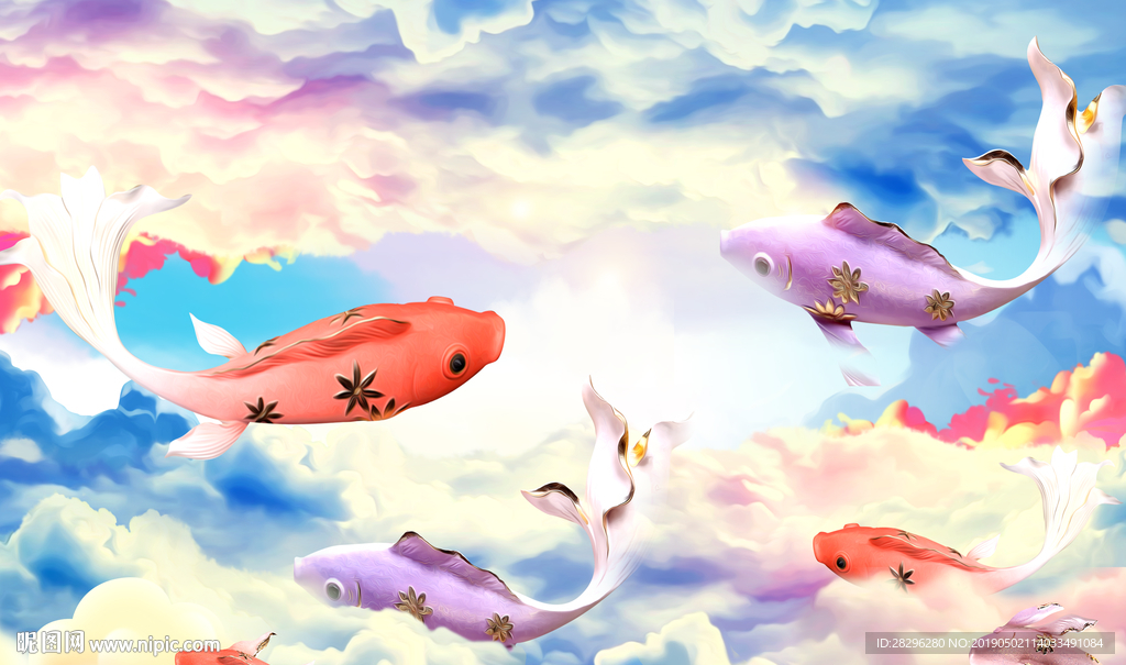 复古斗鱼电视背景图