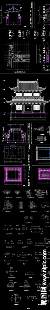全套寺庙CAD施工图