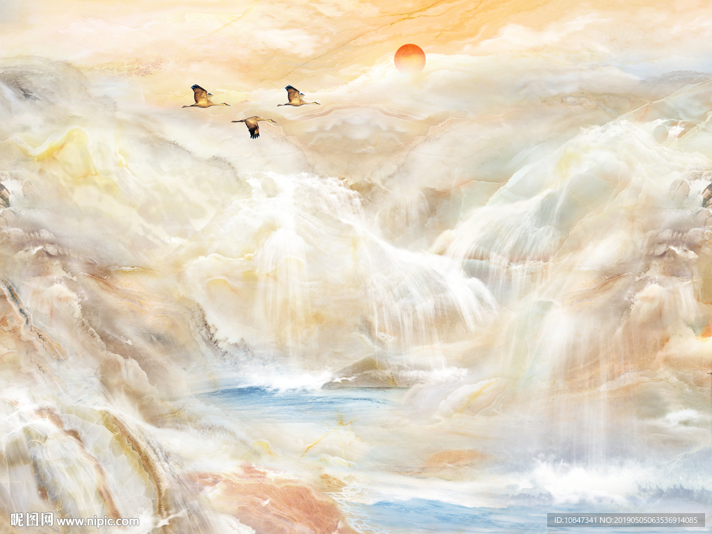 山水石纹背景