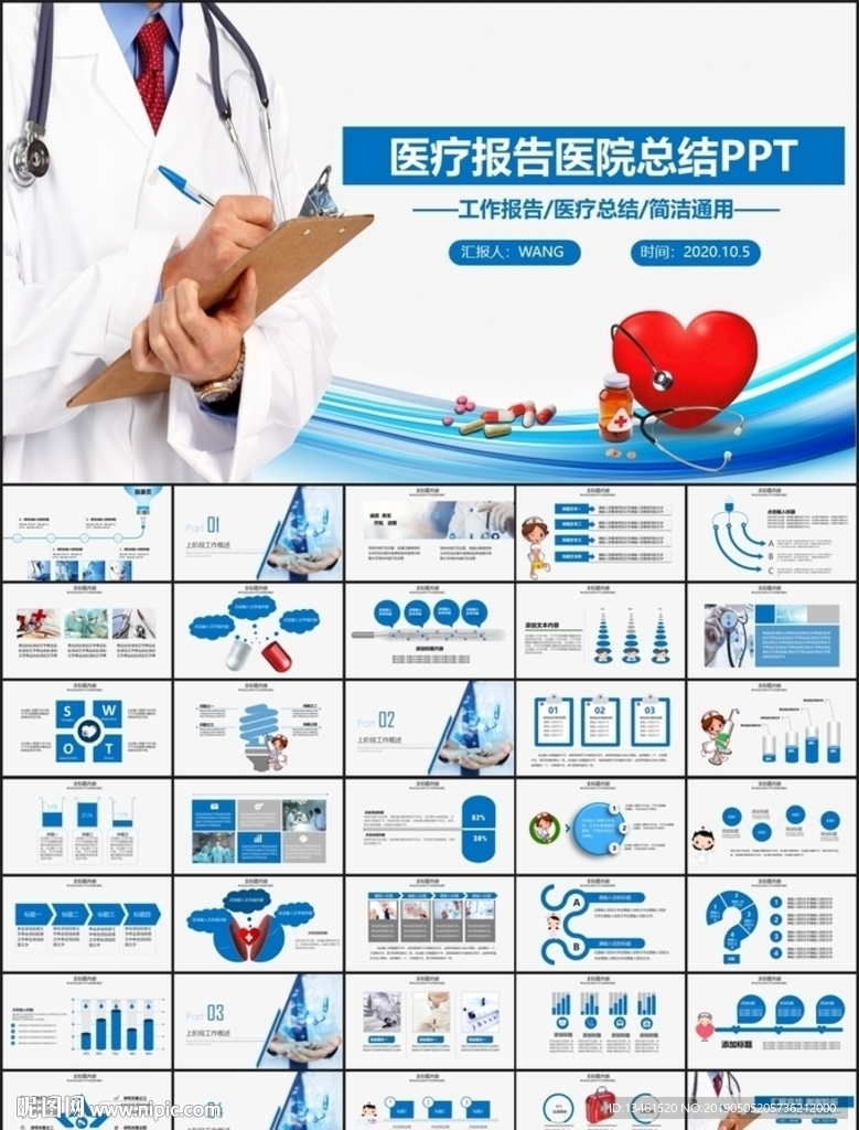 医疗报告医生总结PPT