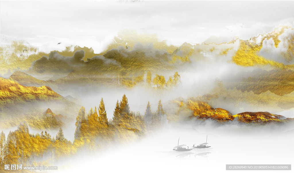 现代山挂画