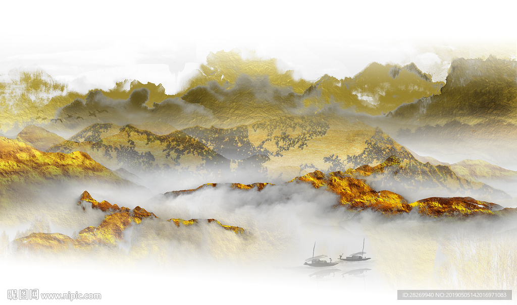 现代山挂画