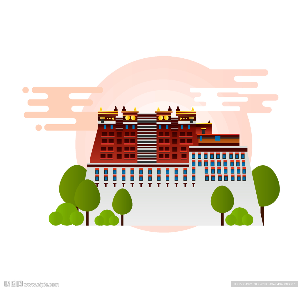 拉萨布达拉宫矢量