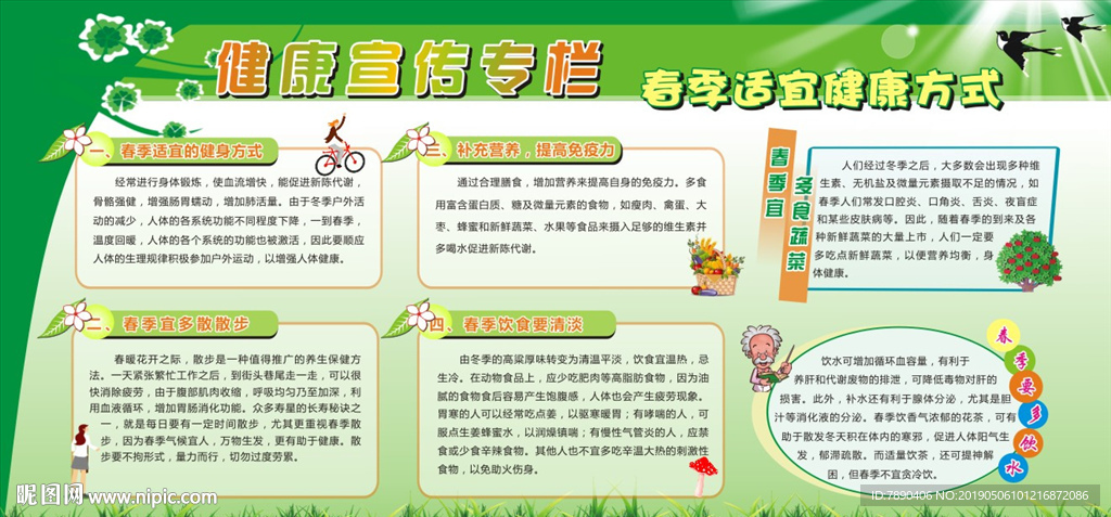 健康宣传专栏春季健康方式