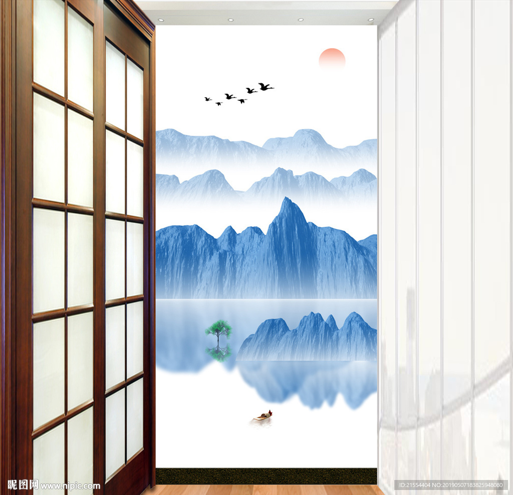 玄关水墨山水