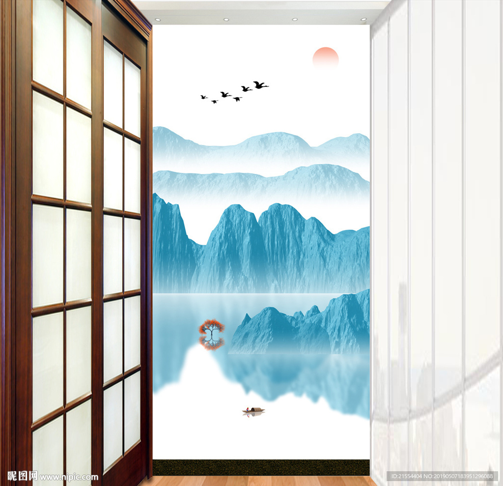 玄关水墨山水