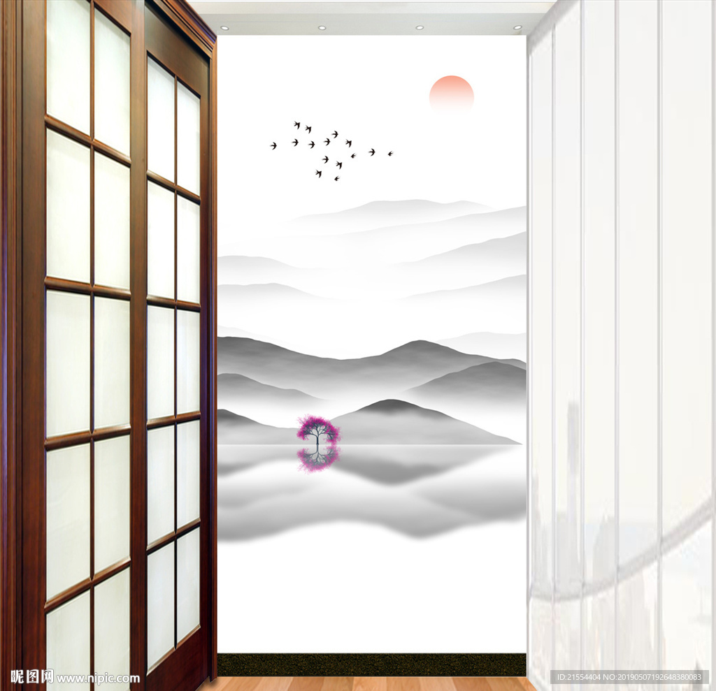 玄关写意山水