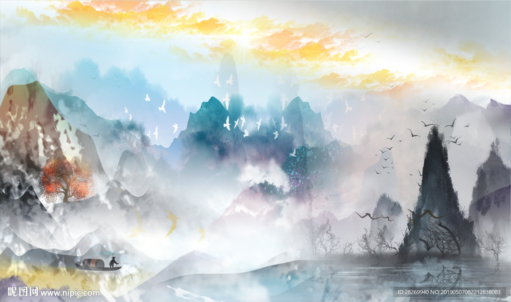新中式无框画