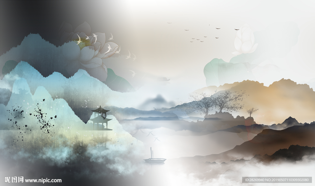 水墨山水画