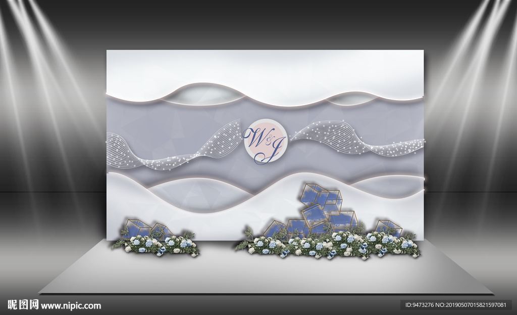 灰色系婚礼迎宾区