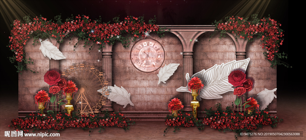 红色系欧式宫廷迎宾区