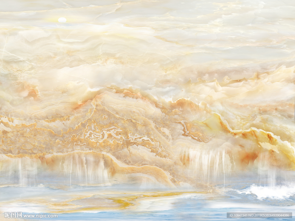 山水大理石 高山流水 流水生财