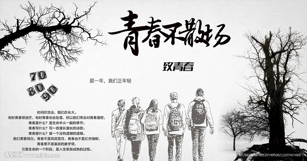 致青春背景墙