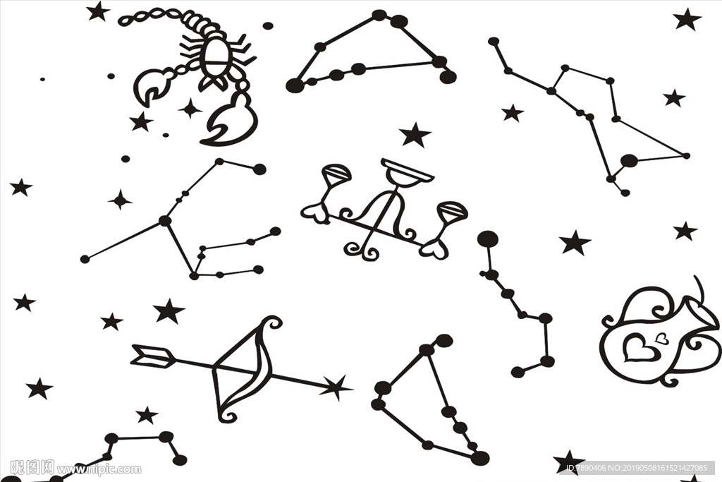 硅藻泥星座射手矢量素材
