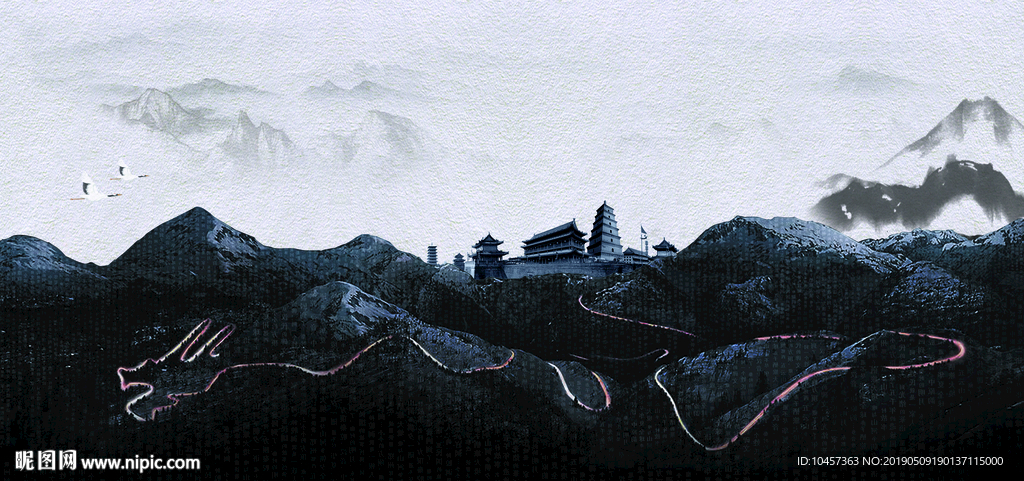 中国风山水龙脉