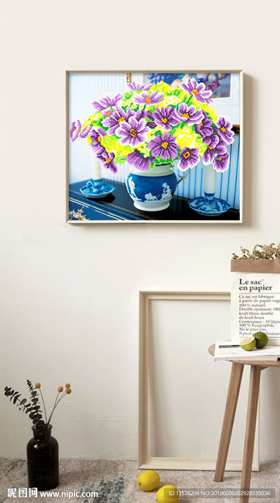 欧式古典花卉油画工艺花无框画