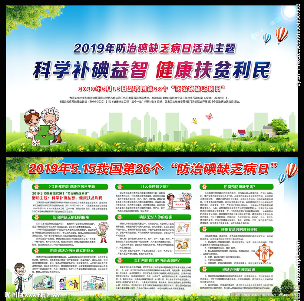 全国碘缺乏病宣传日展板
