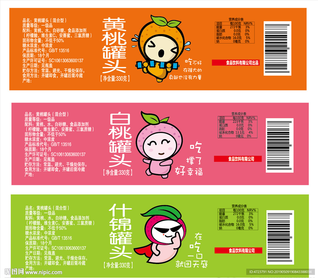 水果罐头标签