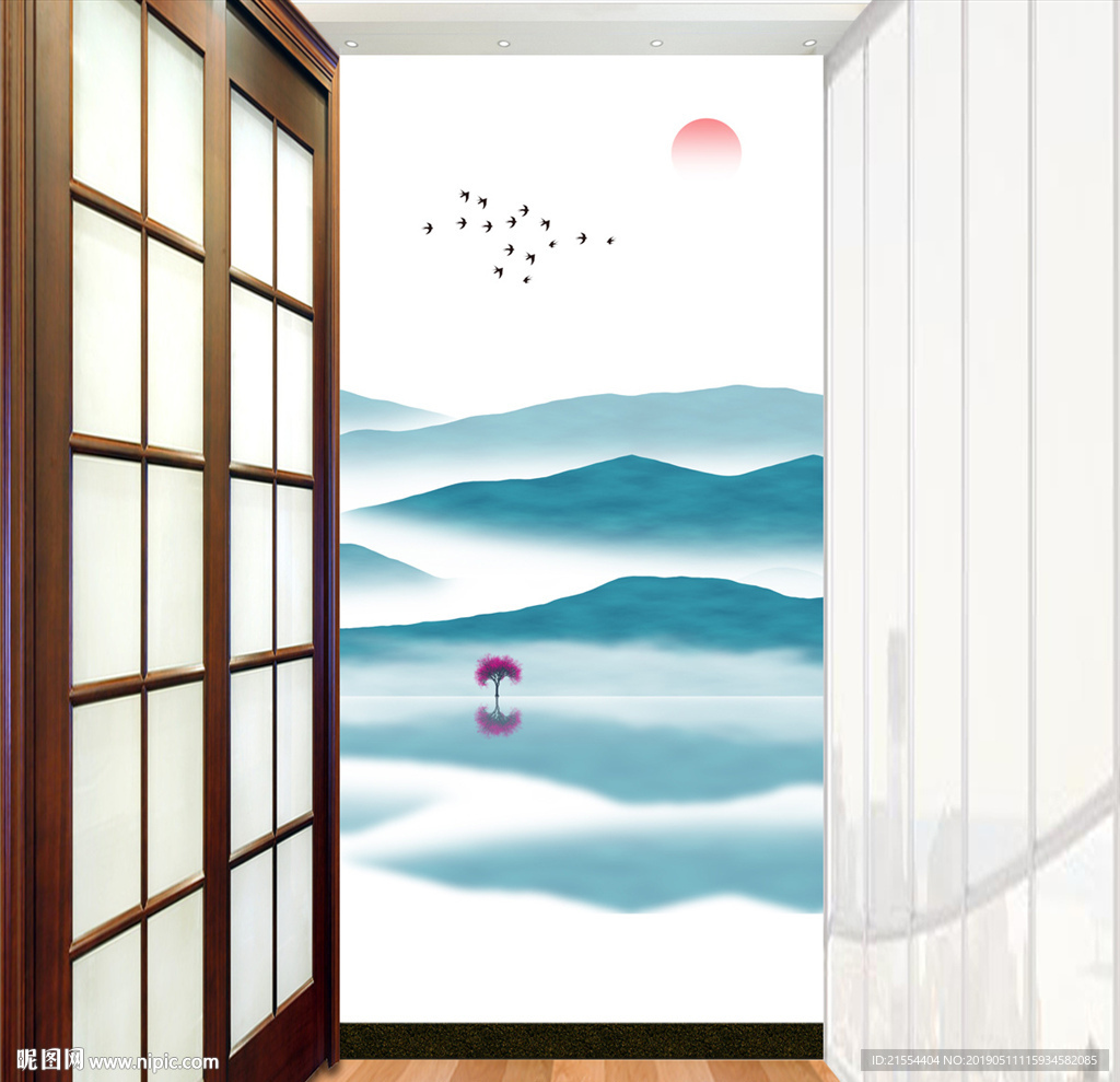 玄关水墨山水
