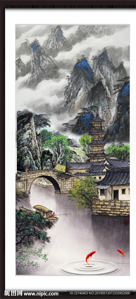 中堂画山水