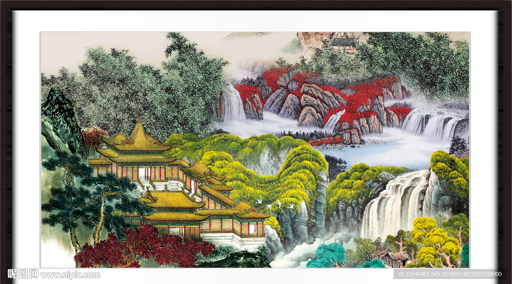 中堂画山水