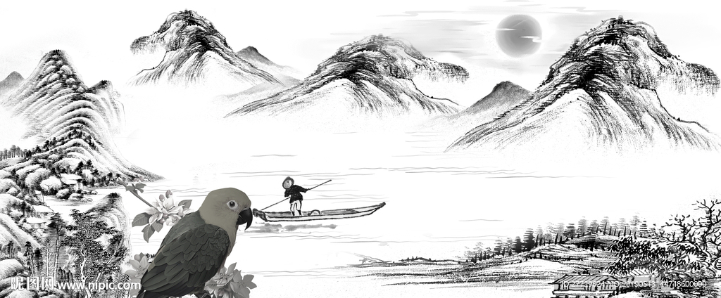 水墨山水画