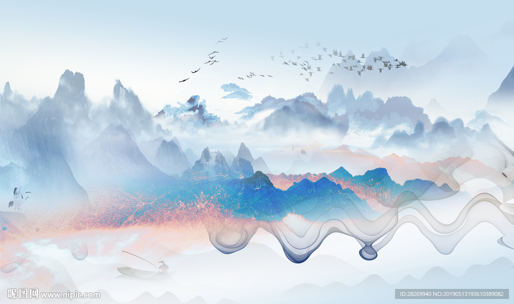 山水壁画