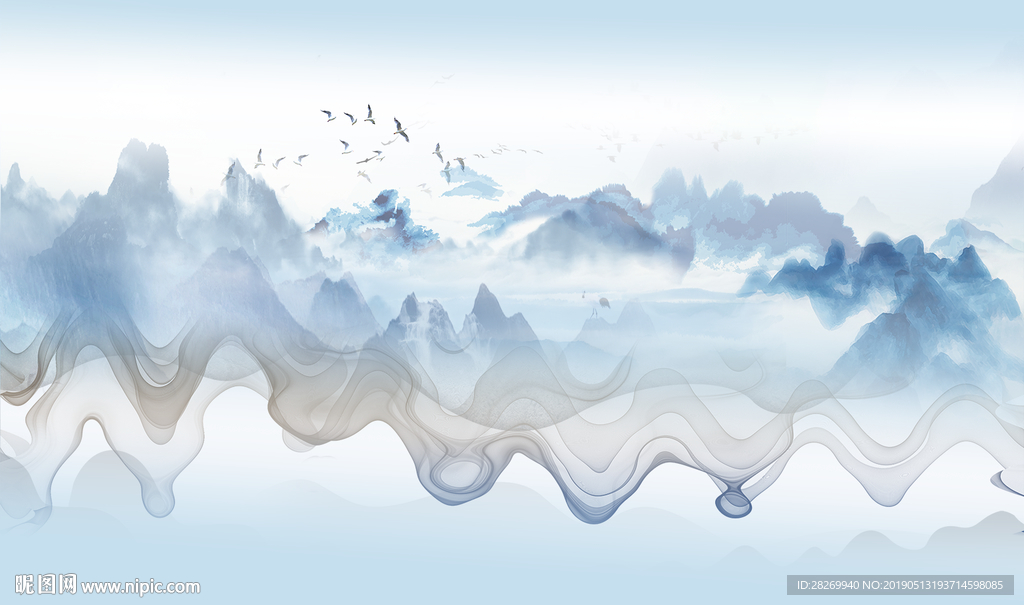 山水壁画