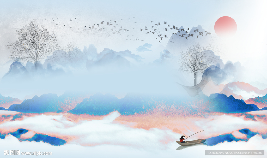 山水壁画