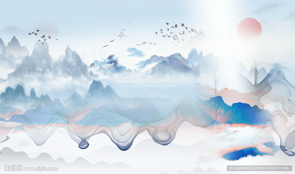 山水壁画