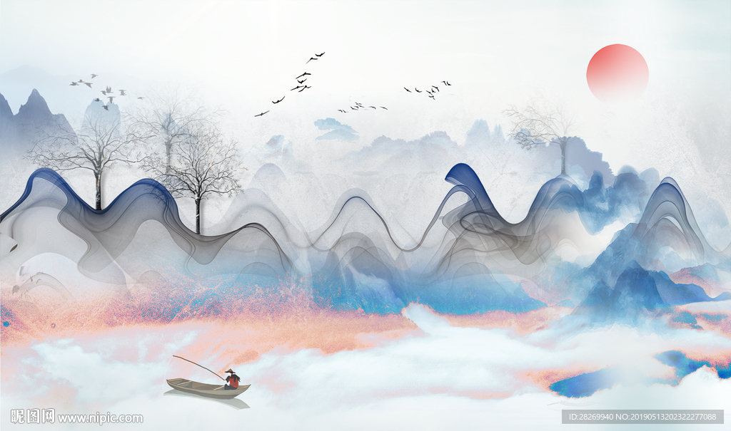 山水壁画