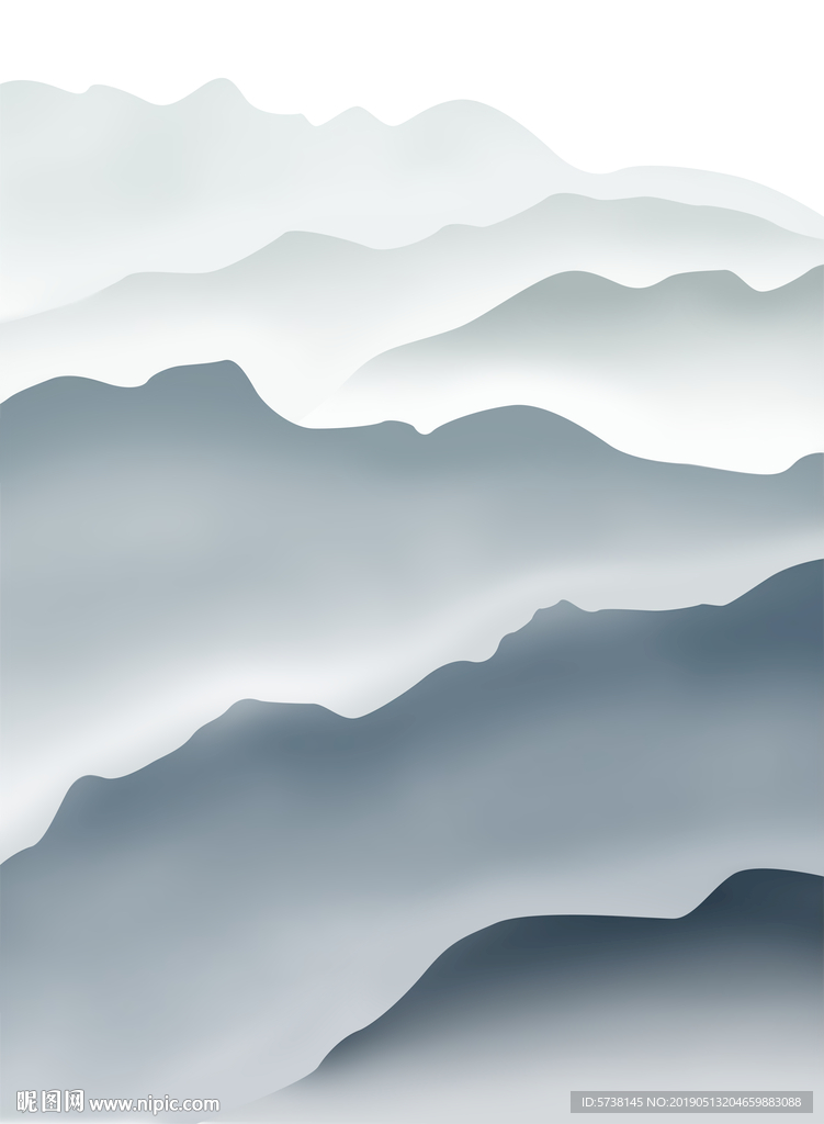 淡雅山水玄关屏风电视背景底纹素