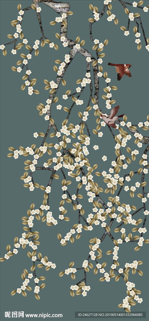 手绘花鸟
