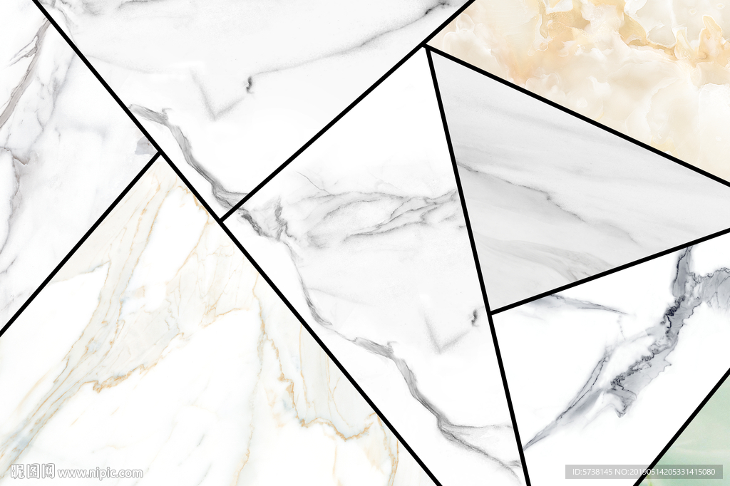 白色大理石创意抽象玄关屏风电视