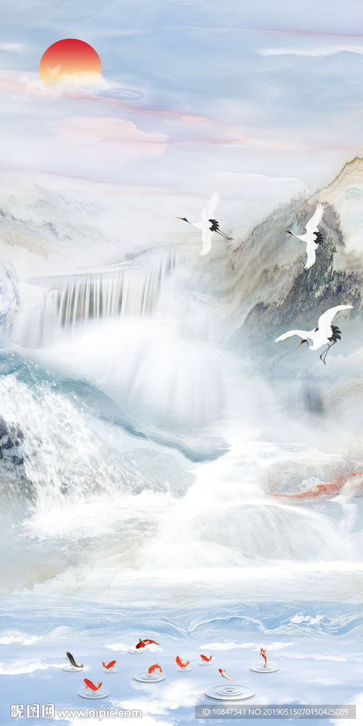 高温烧 高清 山水大理石