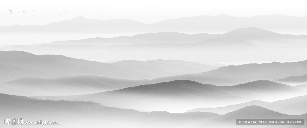 中式水墨山水 山水情 水墨画