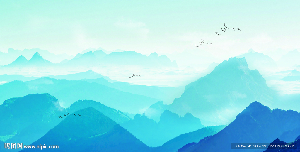 中式水墨山水 山水情 水墨画