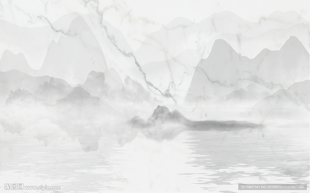 中式水墨山水 山水情 水墨画