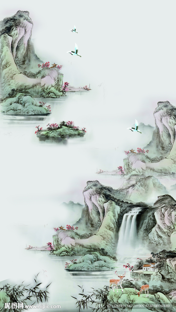 中国风山水玄关