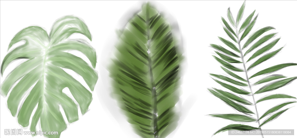 绿色植物画