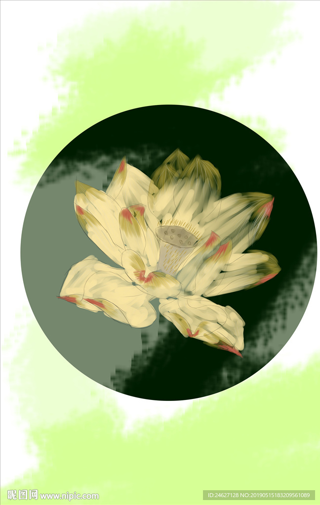荷花装饰画