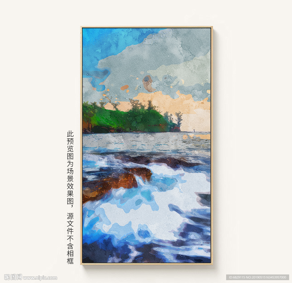 精美山水风景画抽象手绘装饰画油