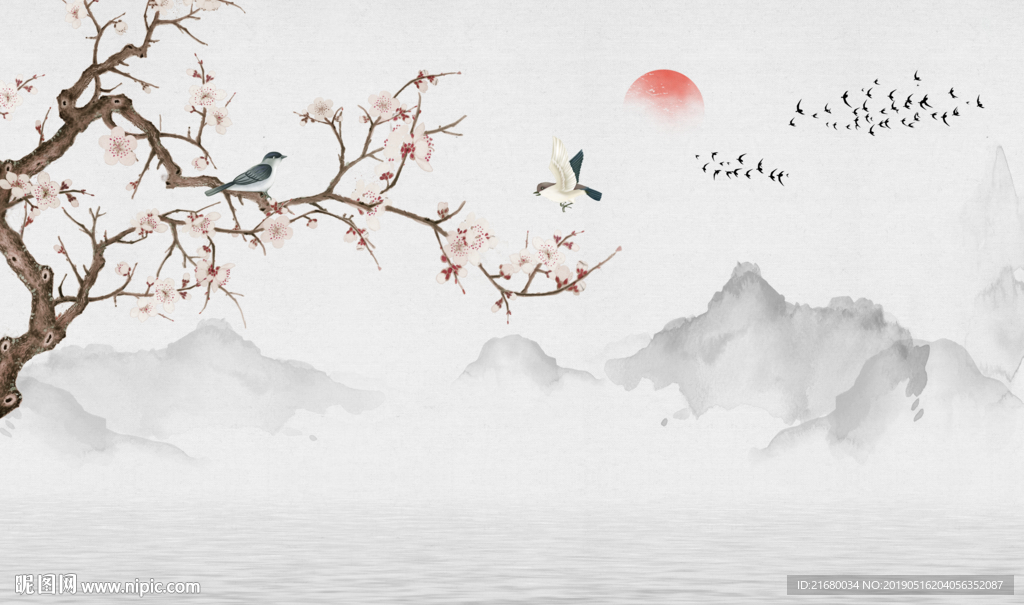 玉兰山水