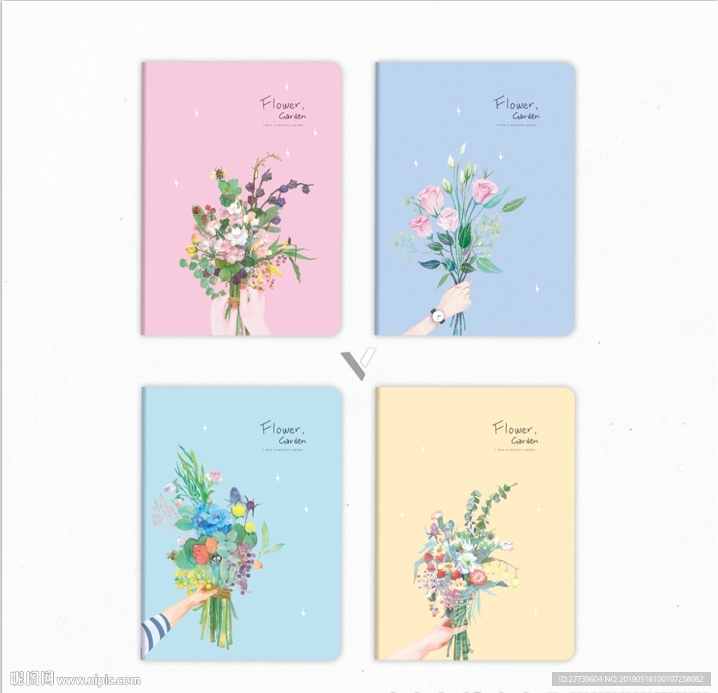 本子封面 送你花