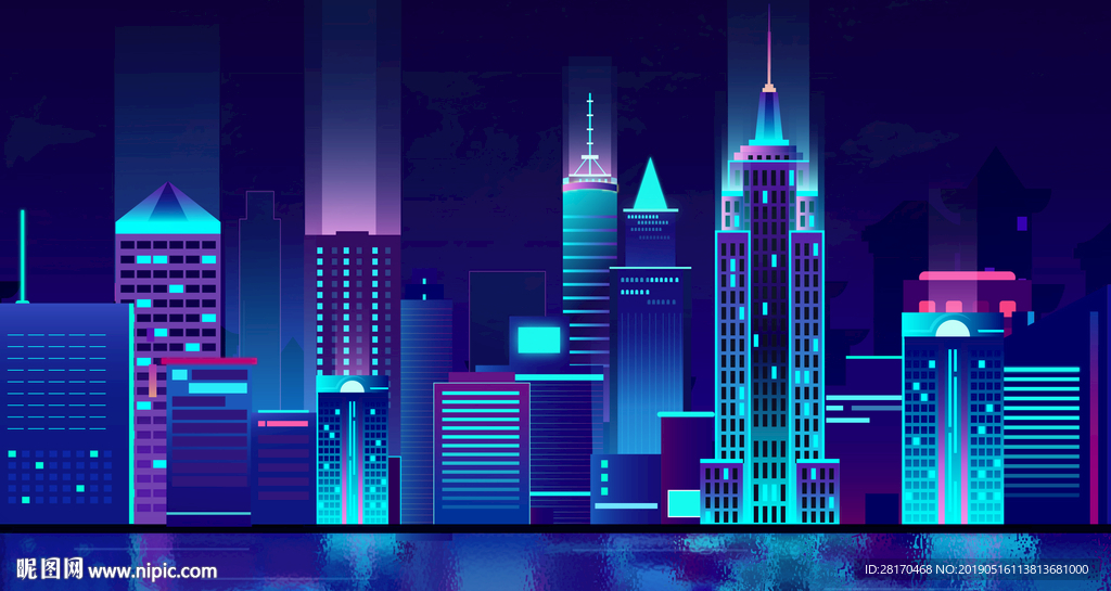 城市剪影插画