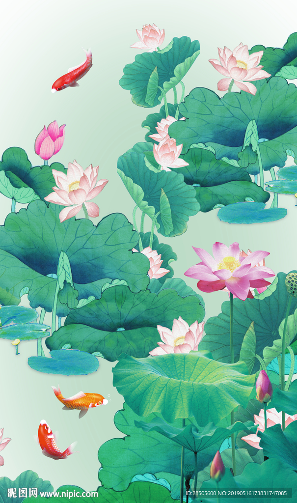 荷花装饰画