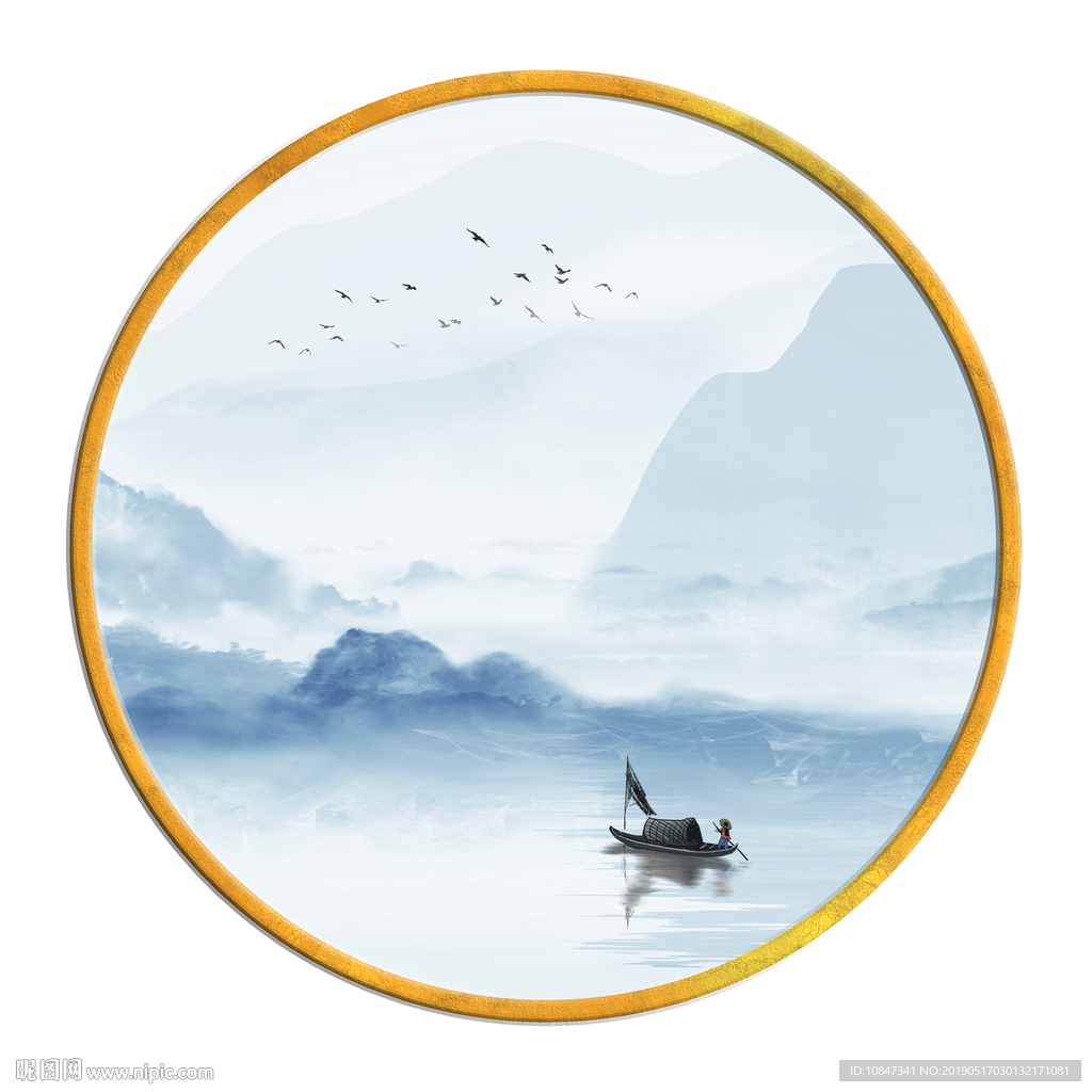 中国风   抽象山水画 大厅装