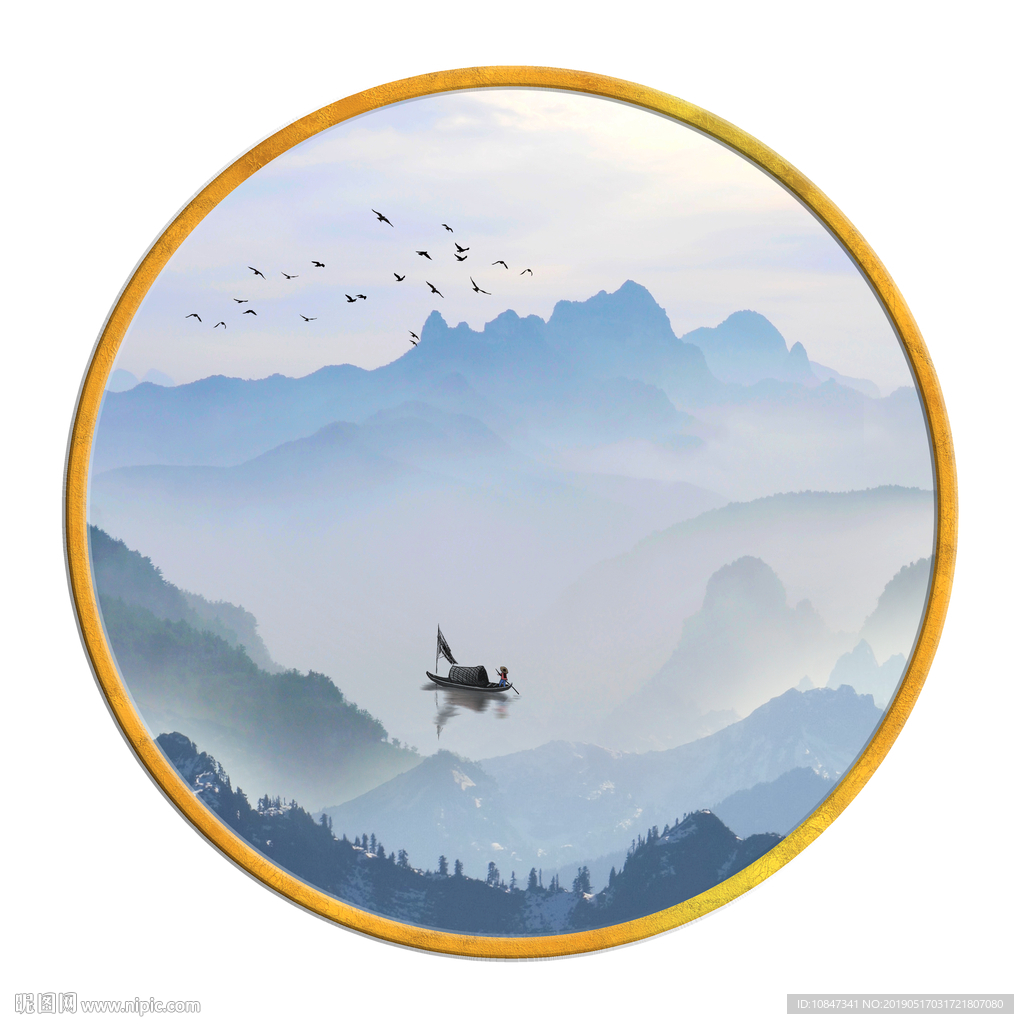 中国风   抽象山水画 大厅装